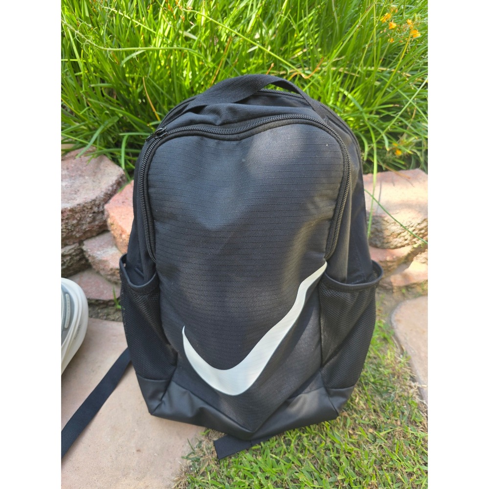 Nike Brasilia Training Backpack Black White Swoosh School Gym Bag RN56323